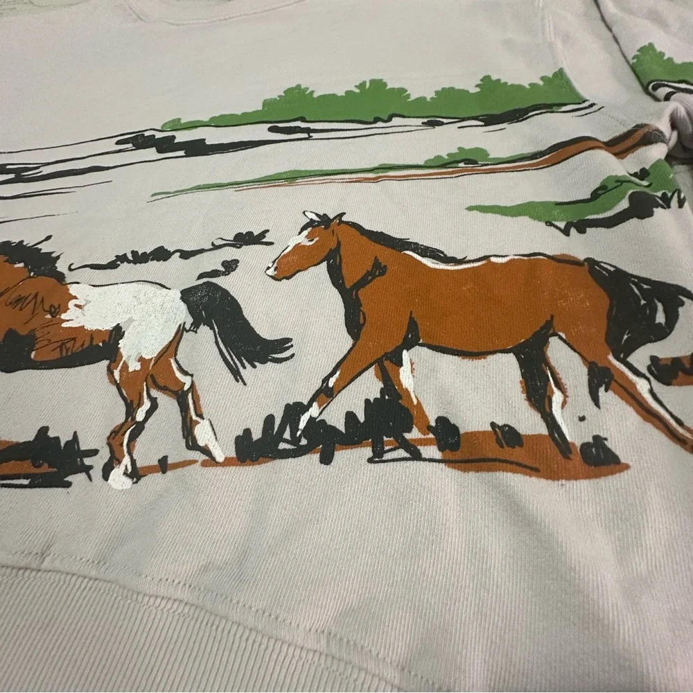 Daydreamer Gray Horse Print Sweatshirt - Picture 6 of 7